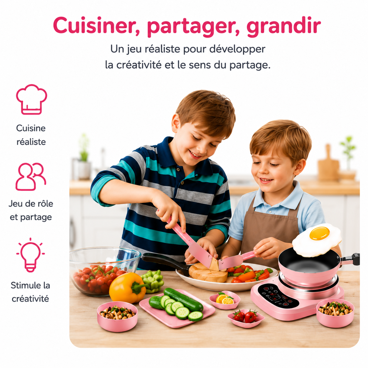 Mini Cuisine Electrique Pour Enfant - Vraie Cuisine Fonctionnelle pour Petits Chefs