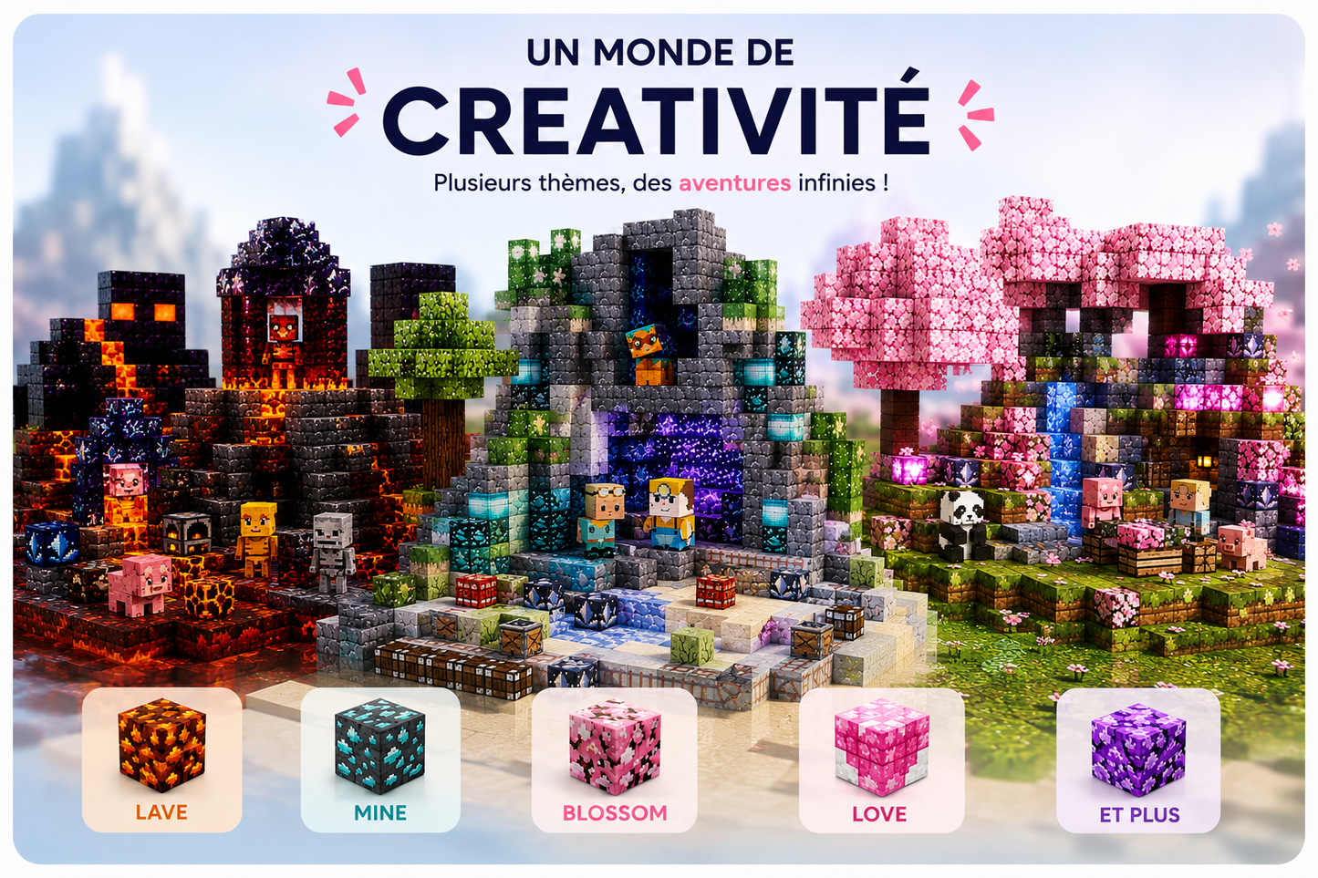 Bloc Minecraft Magnétique de Construction