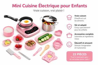 Mini Cuisine Electrique Pour Enfant - Vraie Cuisine Fonctionnelle pour Petits Chefs