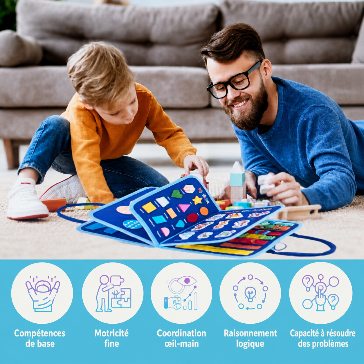 Livre Educatif Montessori - Jeux d’Apprentissage et Motricité