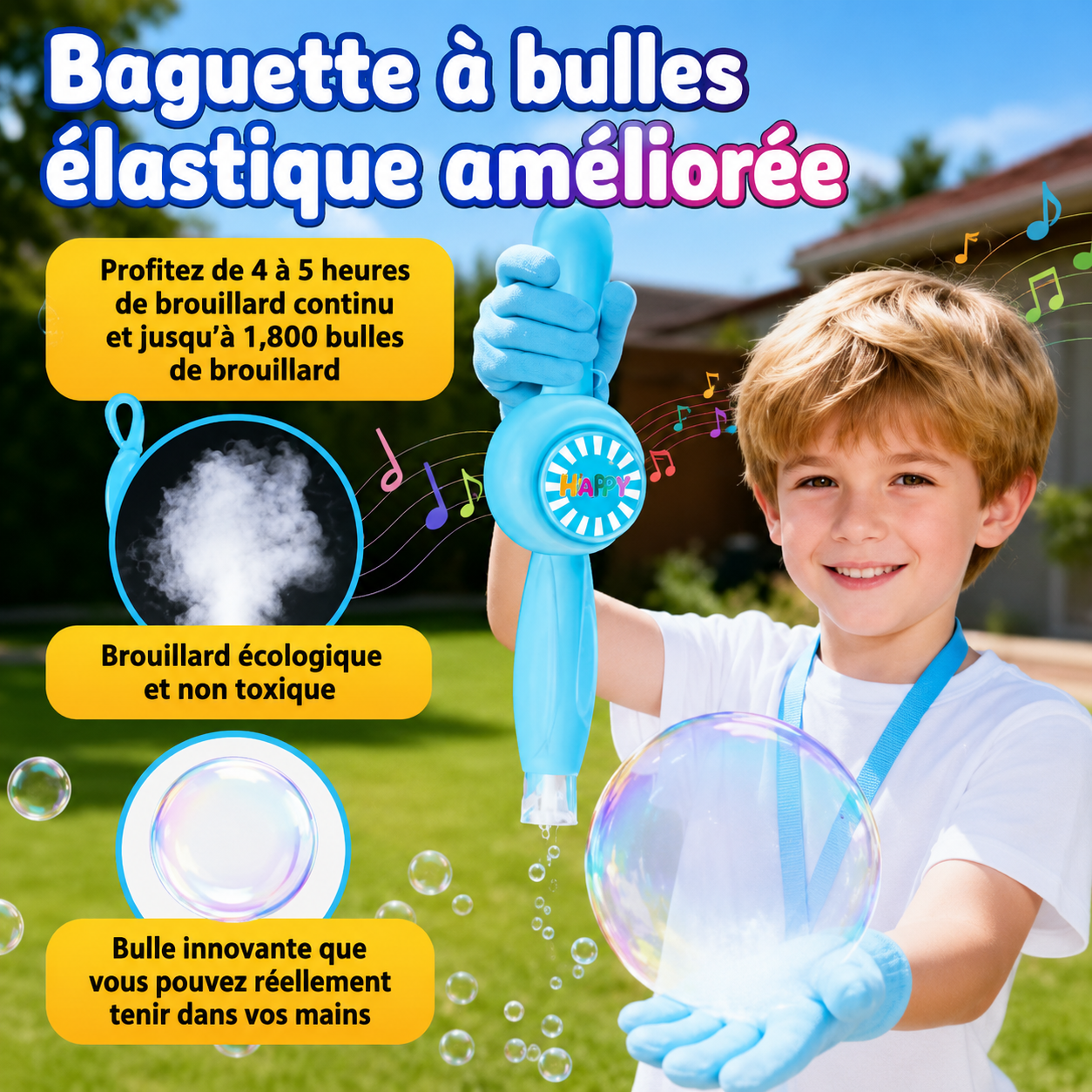 Machine à Bulles Electrique avec Effet Fumée pour Enfants