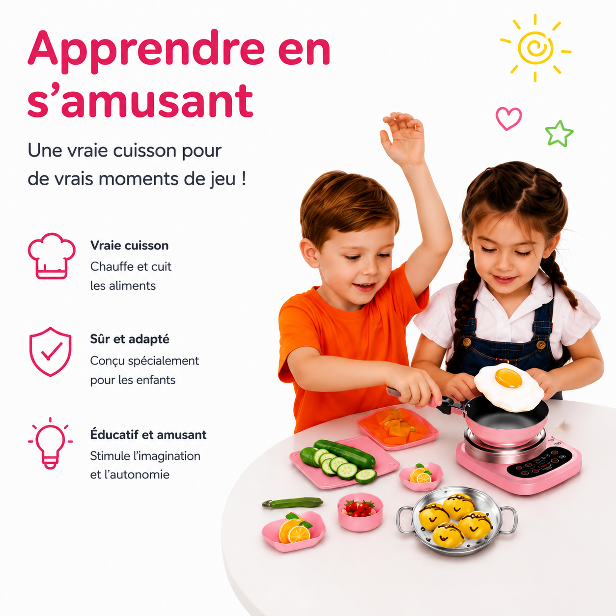 Mini Cuisine Electrique Pour Enfant - Vraie Cuisine Fonctionnelle pour Petits Chefs