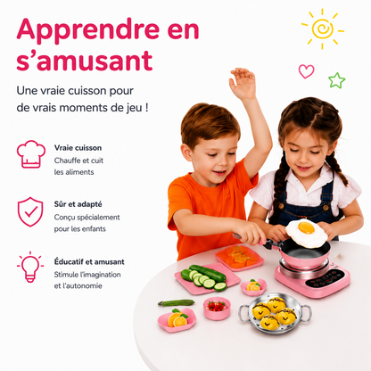 Mini Cuisine Electrique Pour Enfant - Vraie Cuisine Fonctionnelle pour Petits Chefs