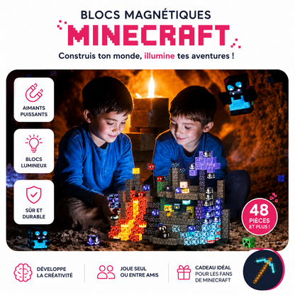 Bloc Minecraft Magnétique de Construction