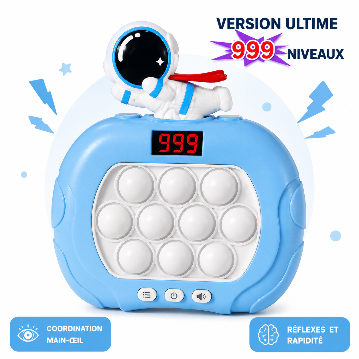Console Pop It Electronique avec Ecran LED - 999 Niveaux